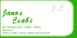 janos csabi business card