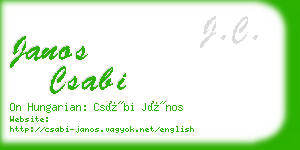 janos csabi business card